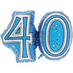 28IN 40TH BLUE FOIL BALLOON