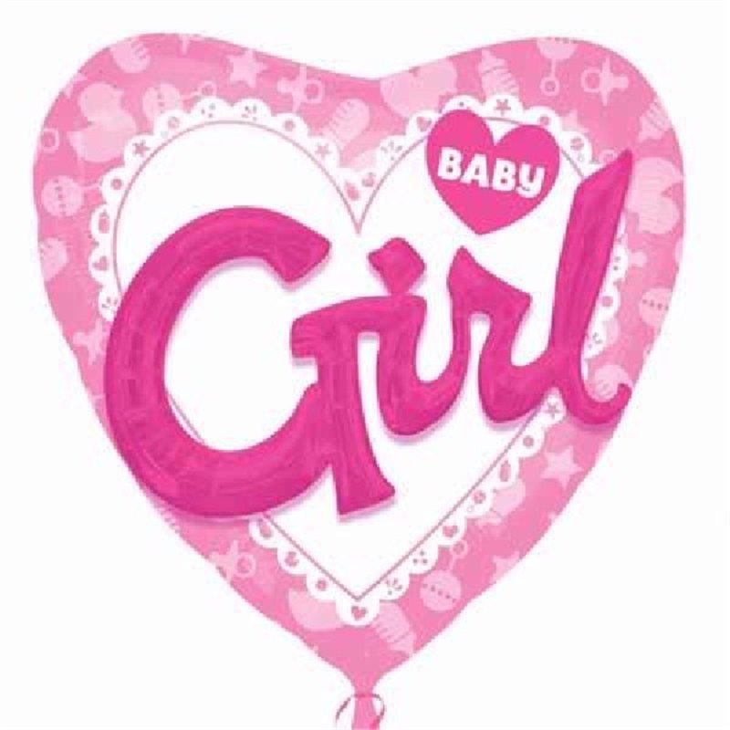 36IN BABY GIRL HEART FOIL BALLOON