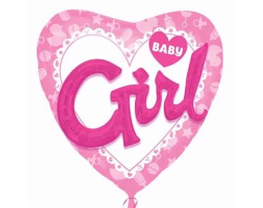 36IN BABY GIRL HEART FOIL BALLOON
