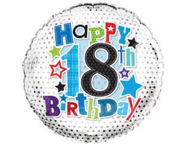 18TH B/DAY 18IN FOIL BALLOON