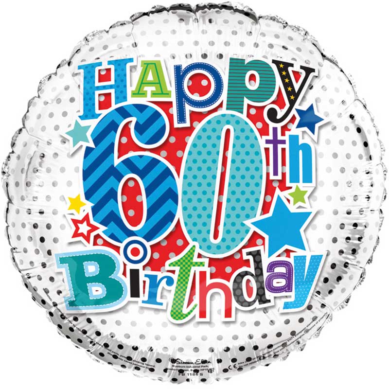 18IN 60TH MALE FOIL BALLOON