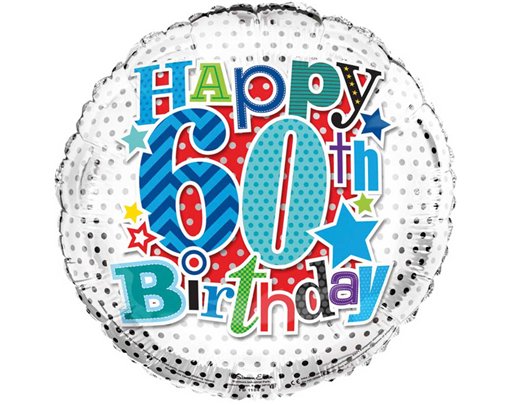 18IN 60TH MALE FOIL BALLOON