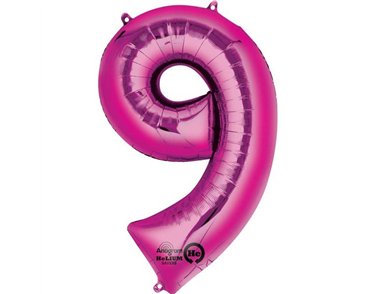 PINK NUMERAL 9 JUMBO FOIL BALLOON