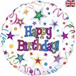 18IN B/DAY RIBBON & STARS FOIL