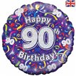 18IN 90TH B/DAY STREAMERS HOLO FOIL