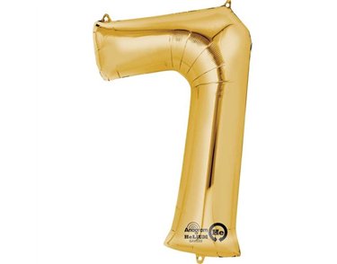 GOLD NO. 7 SUPERSHAPE FOIL BALLOON