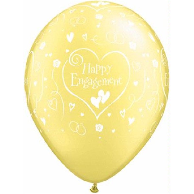 (50) 11in ENGAGEMENT HEARTS DIAMOND CLEAR QUALATEX