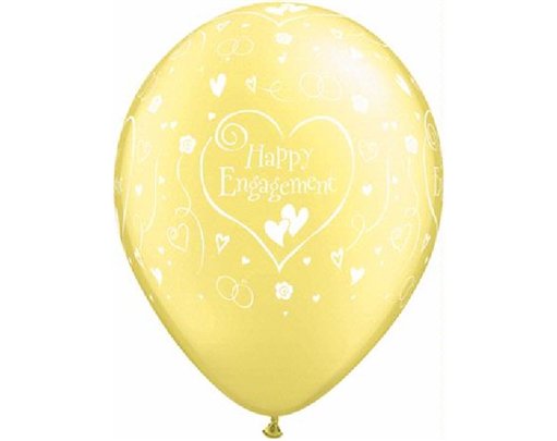 (50) 11in ENGAGEMENT HEARTS DIAMOND CLEAR QUALATEX