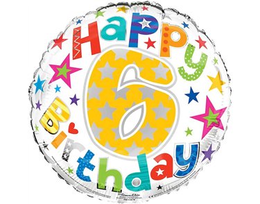 18IN AGE 6 UNISEX FOIL BALLOON