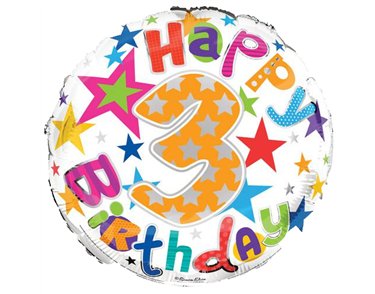 18IN AGE 3 UNISEX FOIL BALLOON