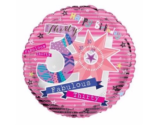 18IN 30TH B/DAY FOIL BALLOON
