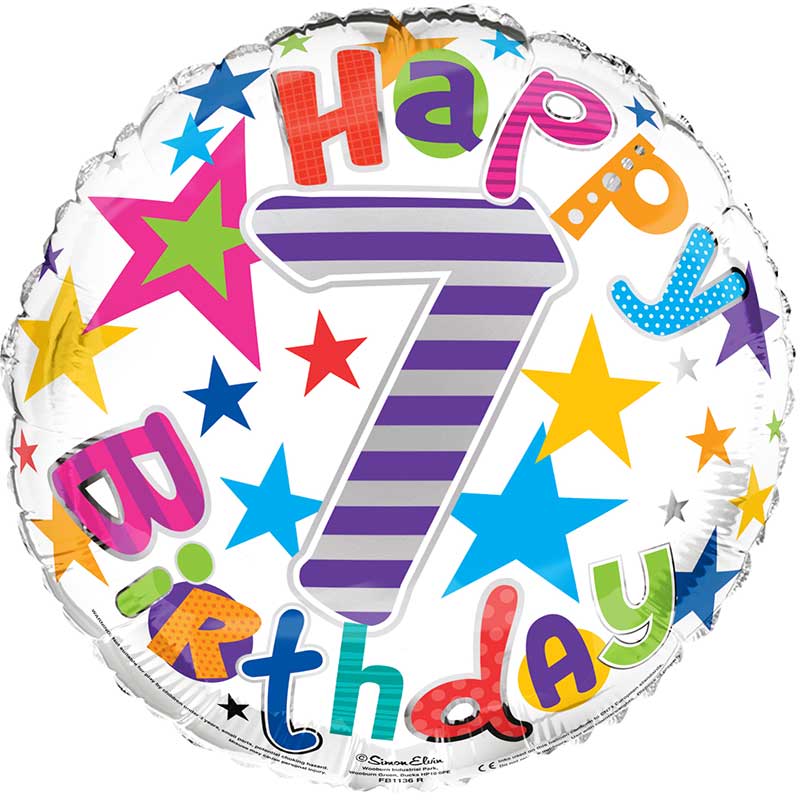 18IN AGE 7 UNISEX FOIL BALLOON