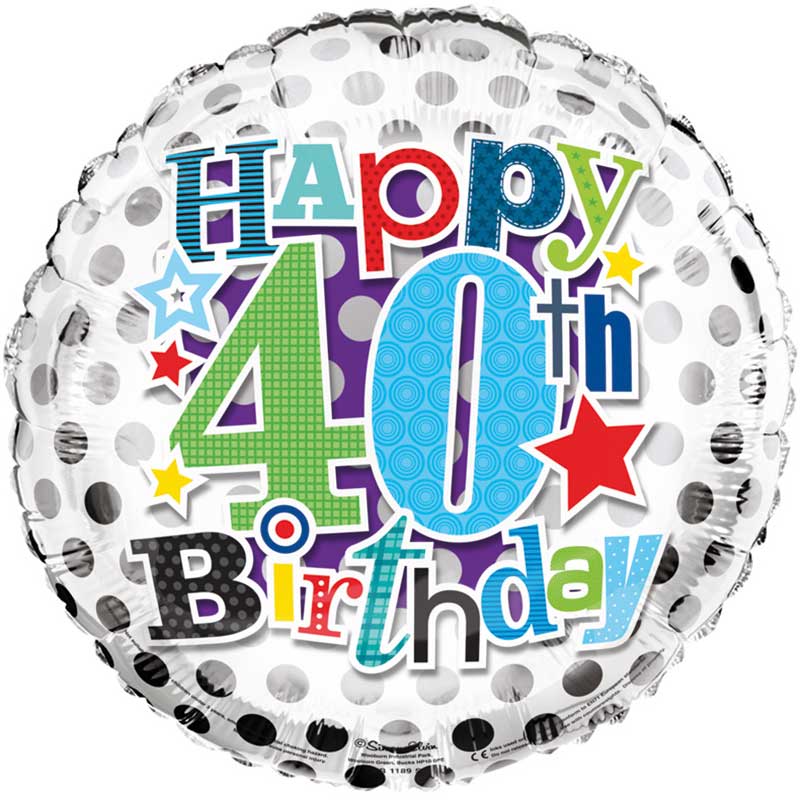 18IN 40TH B/DAY FOIL BALLOON