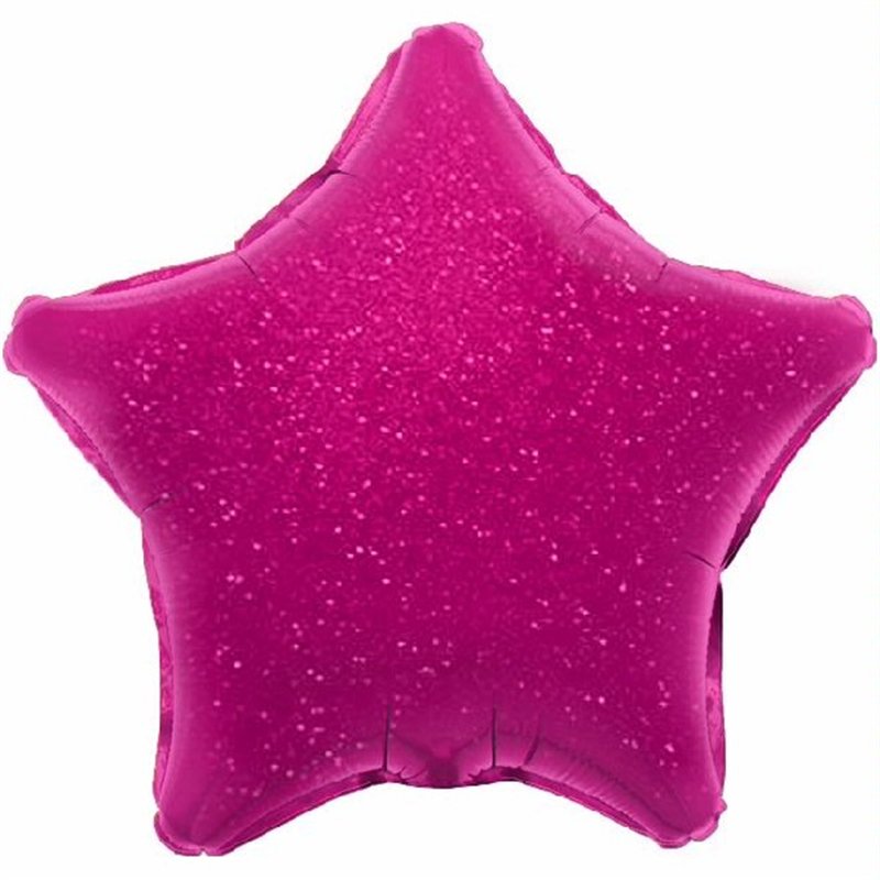 FUCHSIA HOLOGRAPHIC STAR 19IN FOIL