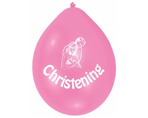 (10) 22CM PINK CHRISTENING BALLOONS  6S
