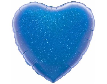 BLUE HOLOGRAPHIC HEART 18IN FOIL