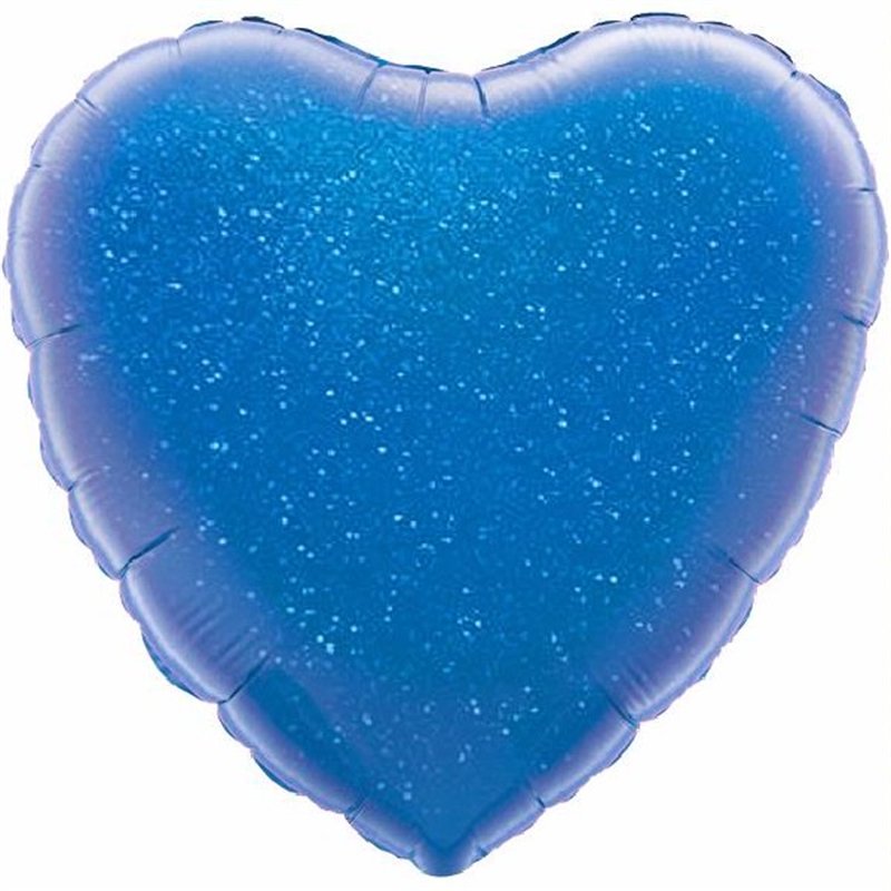 BLUE HOLOGRAPHIC HEART 18IN FOIL