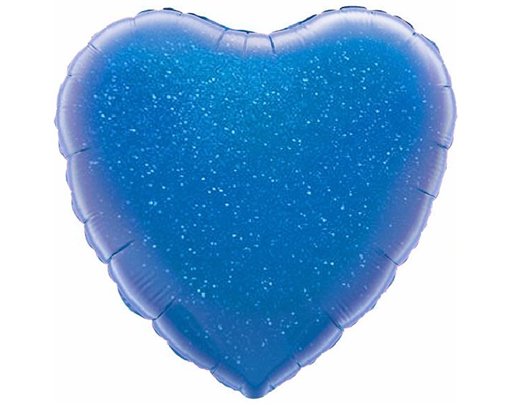 BLUE HOLOGRAPHIC HEART 18IN FOIL