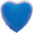 BLUE HOLOGRAPHIC HEART 18IN FOIL