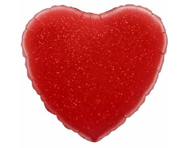 RED HOLOGRAPHIC HEART 18IN FOIL