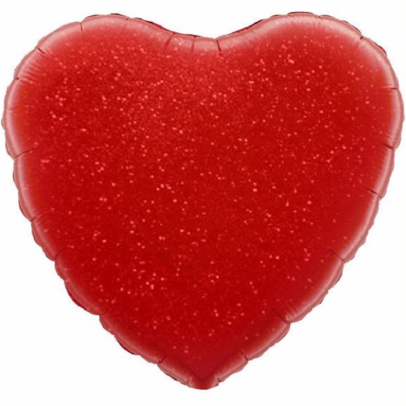 RED HOLOGRAPHIC HEART 18IN FOIL
