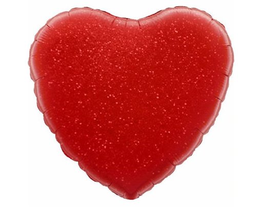 RED HOLOGRAPHIC HEART 18IN FOIL