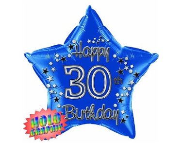 22IN 30TH BLUE FOIL BALLOON