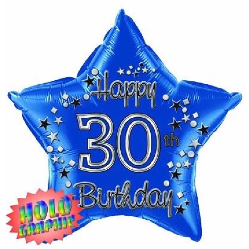 22IN 30TH BLUE FOIL BALLOON