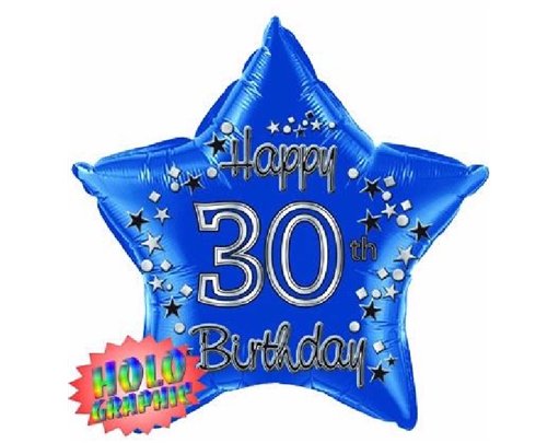 22IN 30TH BLUE FOIL BALLOON