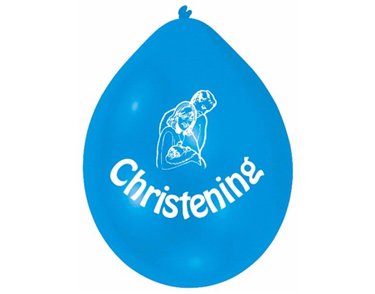 (10) 22CM BLUE CHRISTENING BALLOONS  6S