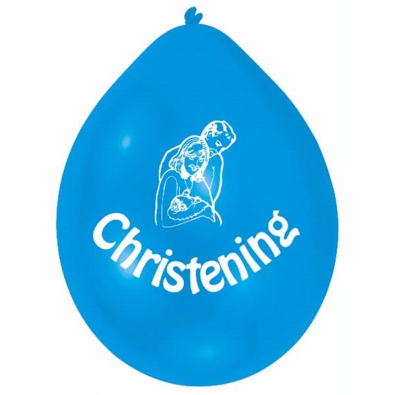 (10) 22CM BLUE CHRISTENING BALLOONS  6S