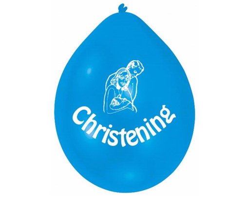 (10) 22CM BLUE CHRISTENING BALLOONS  6S