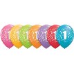 (25) 11IN ASST TROPICAL 1ST BIRTHDAY QUALATEX