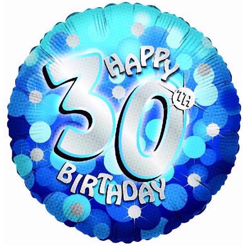 18IN SPARKLE BLUE 30TH FOIL BALLOON