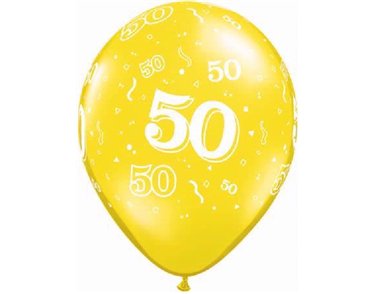 (25) 11IN ASST 50TH BIRTHDAY QUALATEX