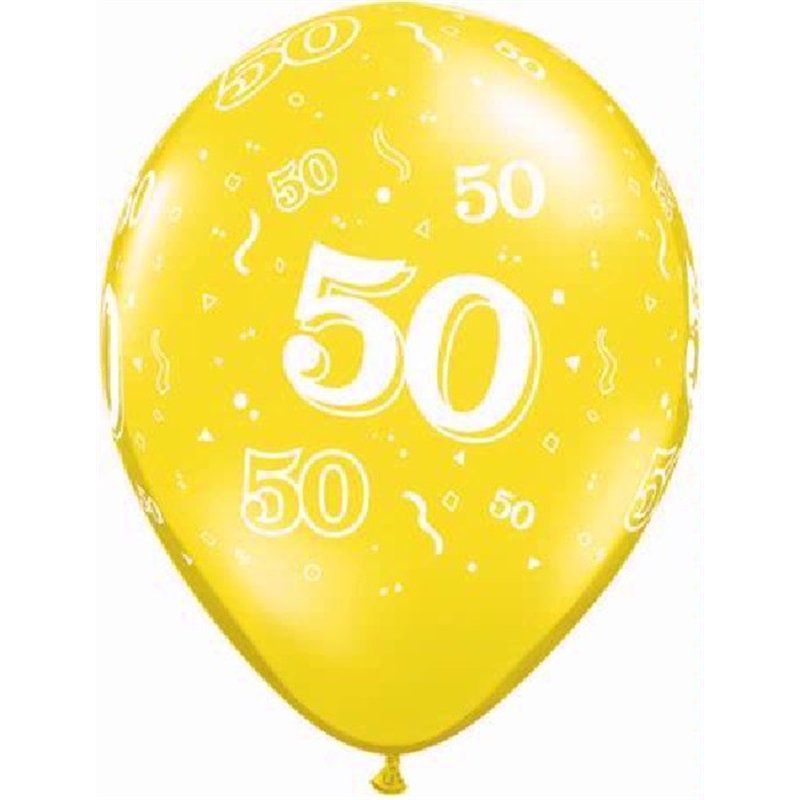 (25) 11IN ASST 50TH BIRTHDAY QUALATEX