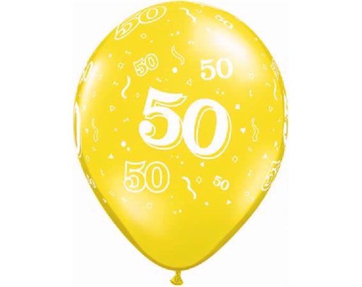 (25) 11IN ASST 50TH BIRTHDAY QUALATEX
