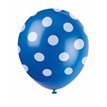 (6) 12IN ROYAL BLUE DOTS BALLOONS