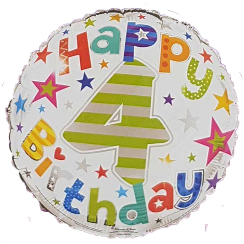 18IN AGE 4 UNISEX FOIL BALLOON