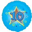 18IN 10TH BIRTHDAY BLUE STARS FOIL
