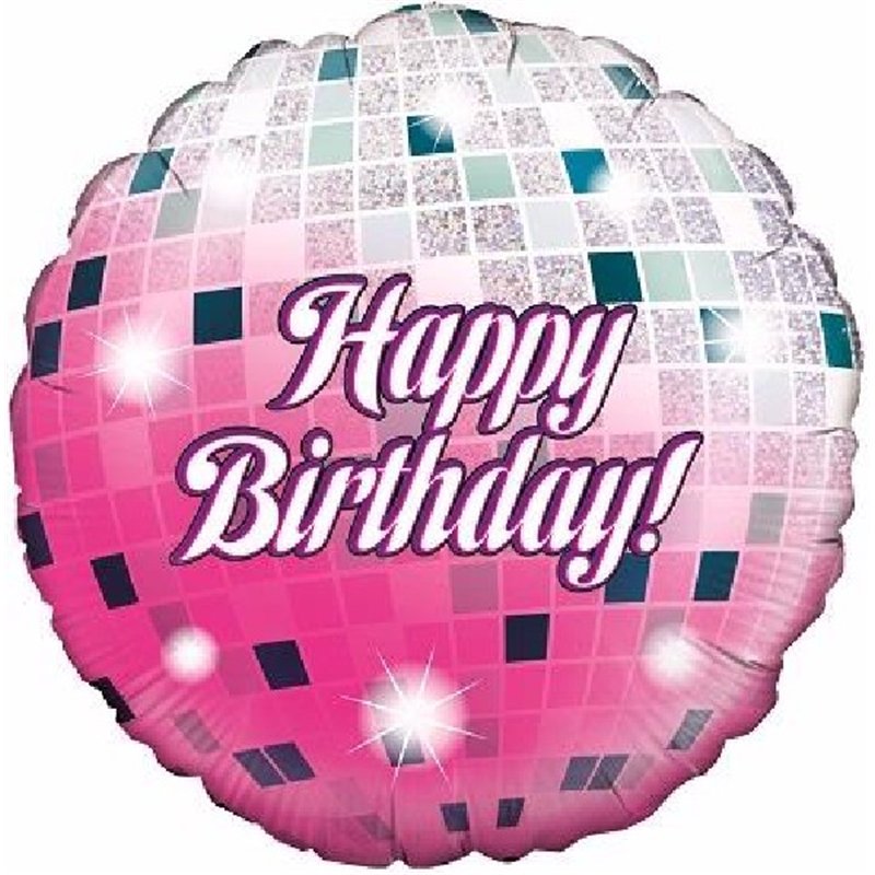 18IN GLITTERBALL B/DAY FOIL