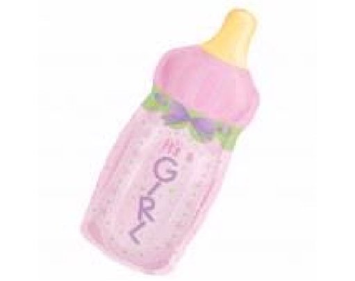 BABY BOTTLE GIRL JUMBO FOIL BALLOON
