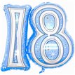 32IN 18TH BLUE FOIL BALLOON