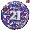 18IN 21ST B/DAY STREAMERS HOLO FOIL