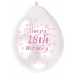 (10) 22CM PINK 18TH B/DAY BALLOONS  6S