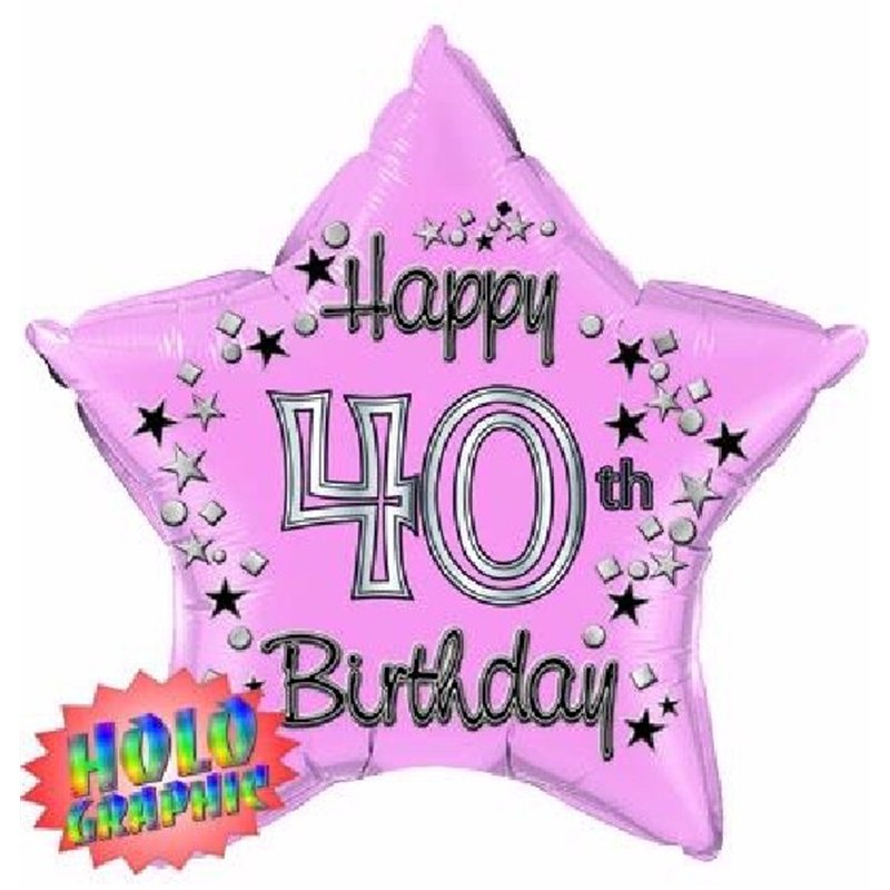 22IN 40TH PINK FOIL BALLOON
