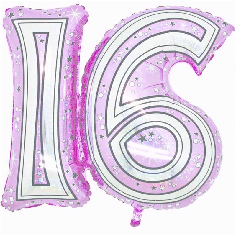28IN 16TH PINK FOIL BALLOON