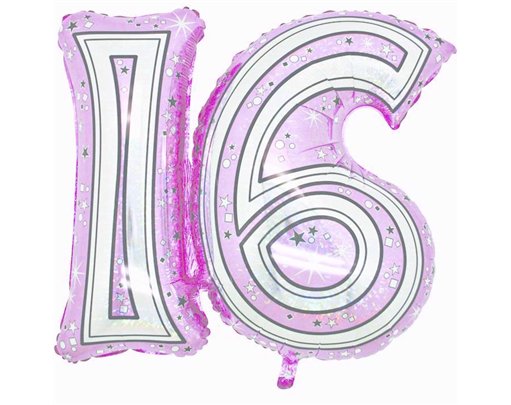 28IN 16TH PINK FOIL BALLOON