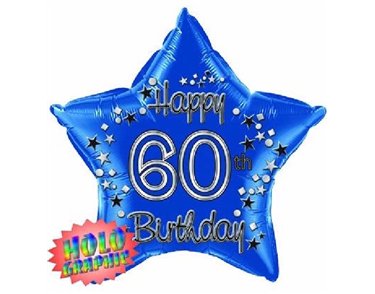 22IN 60TH BLUE FOIL BALLOON