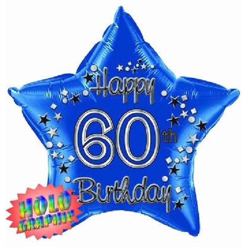22IN 60TH BLUE FOIL BALLOON